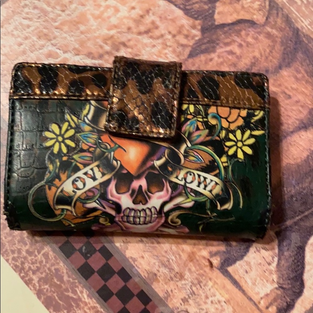 AUTHENTIC Ed Hardy By Christian Audigier Wallet